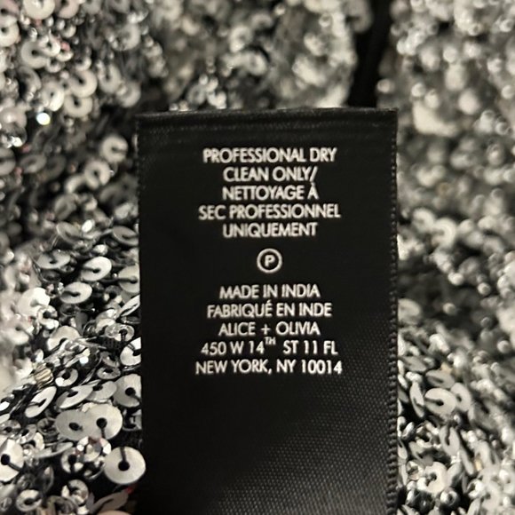 Alice + Olivia Sequin Strong-Shoulder Mock-Neck Dress - Picture 5 of 9